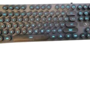 Surmen V300 Wired Gaming Keyboard Black Blue Light Up New